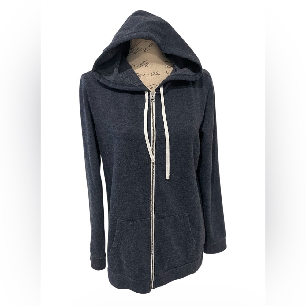 Eddie Bauer Zip-Up Hoodie Women’s Large Dark Navy Blue Lightweight Cozy